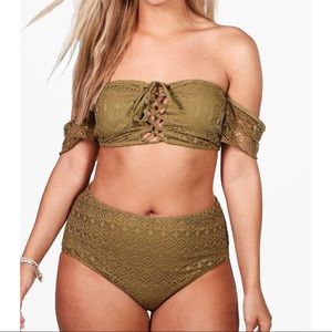 Sara Lace Up Crochet High Waist Bikini